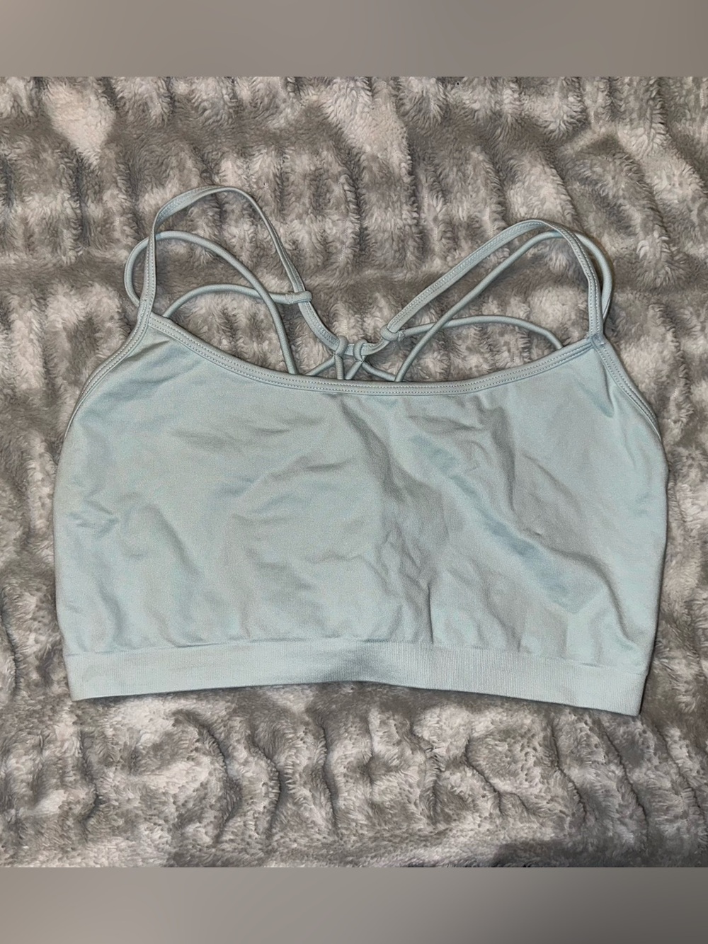 Fabletics Pale Blue Strappy Sports Bra